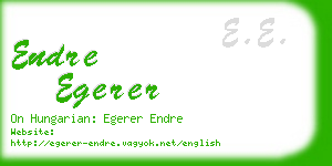 endre egerer business card